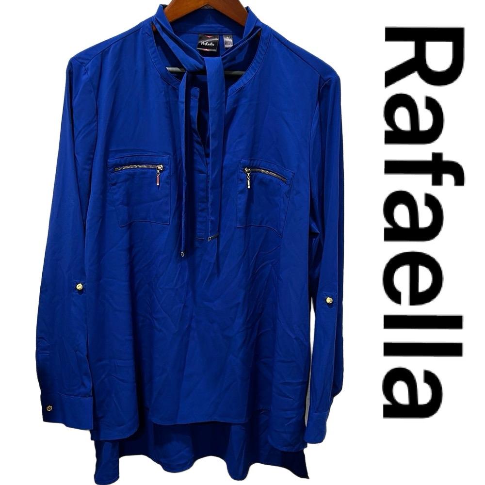 Rafaella long sleeve blue blouse size XL GUC